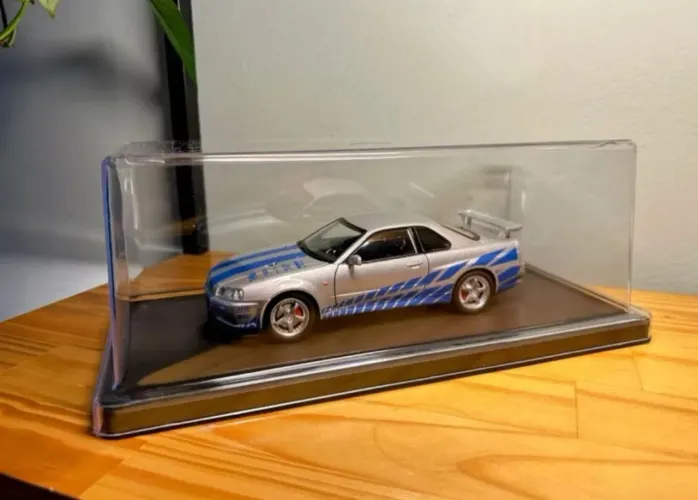 Caixa acrílico 32x16x12 carro 1/18