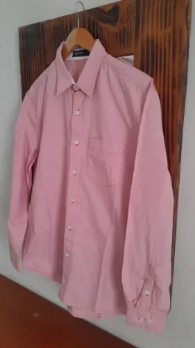 Camisa Hering Masculina Manga Longa Rosa Salmão M