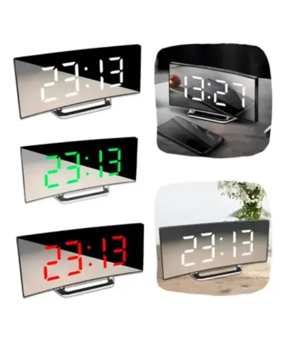 Relógio Despertador Digital Espelhado Visor 3 Cores Home Goods Q-2152