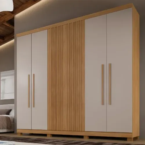 Guarda roupa com 6 portas Millano - 2 opções de cores