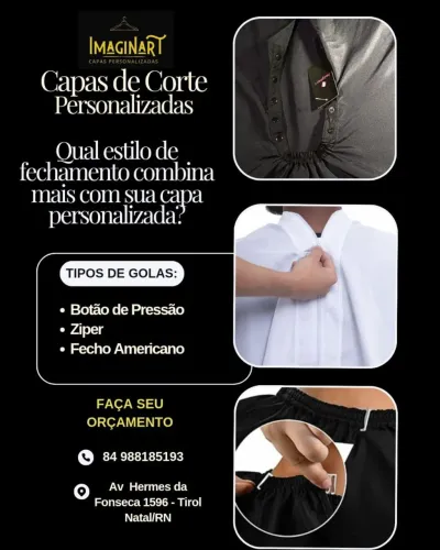 Capas de corte personalizadas com sua logomarca