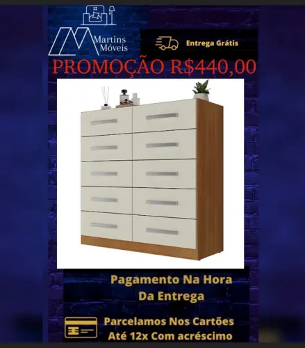 GRANDE PROMOÇÃO* CÔMODA 10 GAVETAS ENTREGA GRÁTIS ACEITA CARTÃO
