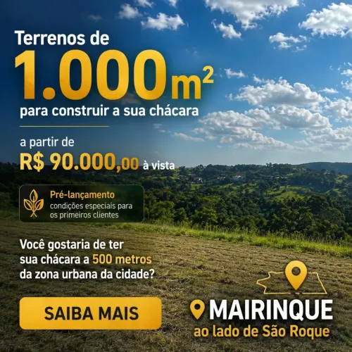 Condomínio de Chácaras | Lotes de 1000m² com Água e Energia
