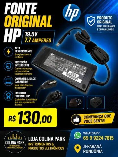 Fonte Original Notebook HP 19.5v 7.7A