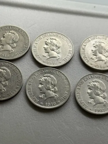 Lote moedas 1000 prata