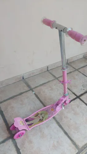 Patinete Infantil Rosa 3 Rodas Alumínio (Dobrável e Regulável)