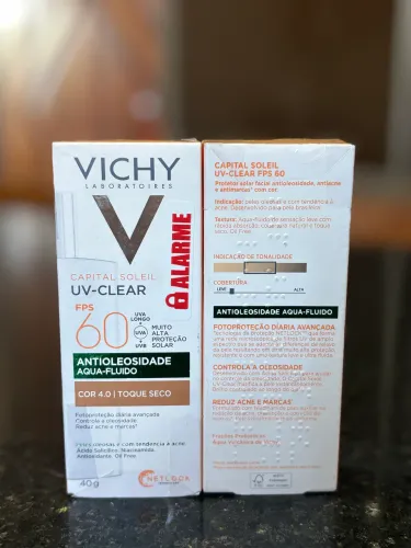 Protetor Solar Vichy Capital Soleil UV-Clear FPS 60 com Cor 4.0 - 40g