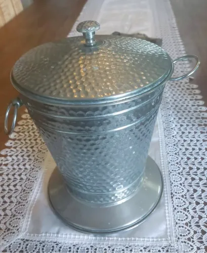 Balde de gelo espessurado a prata . 45 cm