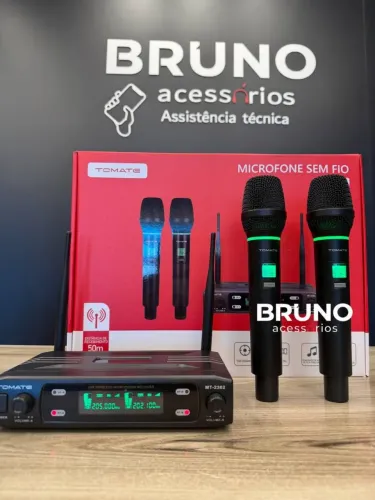 Kit microfone sem fio Duplo UHF Digital