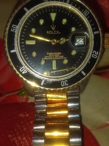 Relógio de mergulho vintage Rolex Submarine automatico bicolor masculino." ponteiro solto