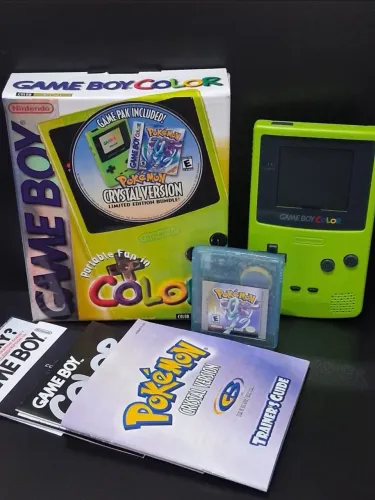 Nintendo Game Boy Color Kiwi + Pokémon Crystal Version Limited Edition Bundle