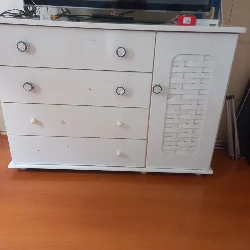 Comoda branca laqueada mdf e mdp costa