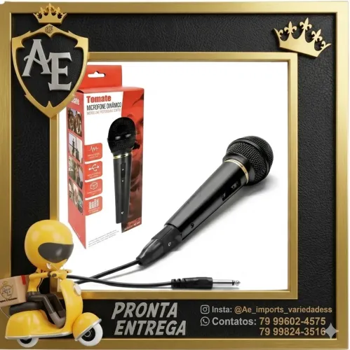 Microfone Dinâmico com fio