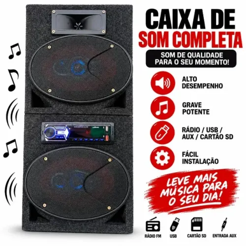 Caixa de Som rádio bluetooth USB e módulo