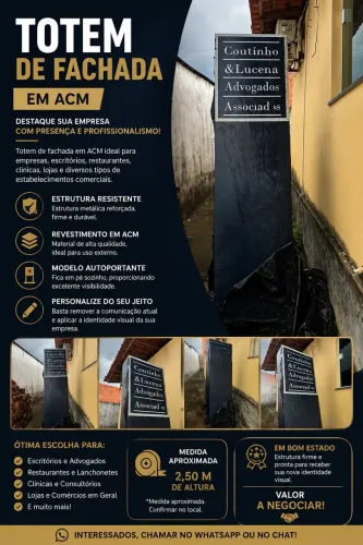 Placa de ACM 2,5 m por 0,60 cm