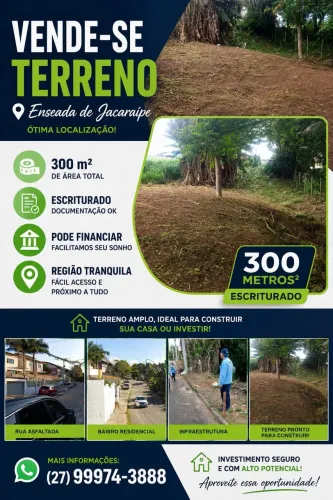 360m2 URGENTE! VENDO LOTE EM ENSEADA DE JACARAIPE - R$ 115 MIL 