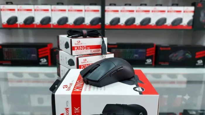 Mouse Gamer Redragon K1ng M724 1K 12400 vc DPI Ultraleve Preto, Novo/lacrado