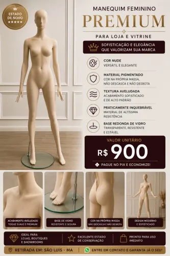 Manequim Premium de Boutique | Vitrine de Alto Padrão | 