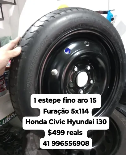 Estepe fino aro 15 furação 5x114 Honda Civic Hyundai i30 Kia Cerato aceito cartão 