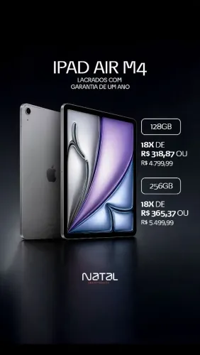 IPAD AIR M4 COM 128GB, LACRADOS+GARANTIA DE UM ANO