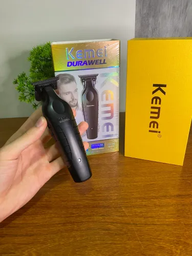 Máquina Kemei Profissional Sem Fio Barba Cabelo Acabamento Top