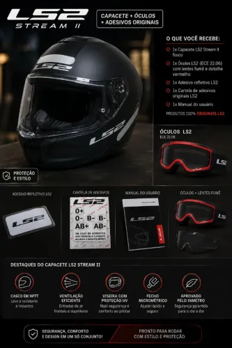 Capacete LS2 Stream II - Novo
