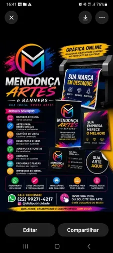 Mendonça Artes e Gráfica online.