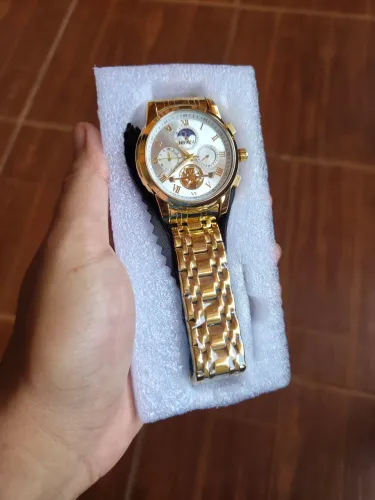 Relógio Masculino Nibosi Dourado - Novo
