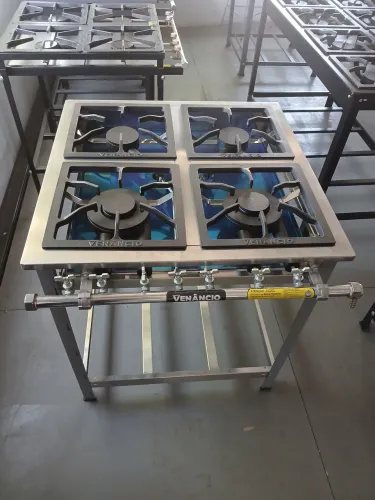 * Fogão Inox 4 Bocas 30x30 - Venâncio