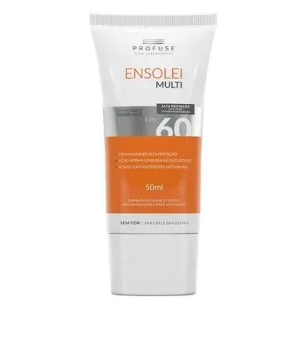 Protetor Solar Facial Profuse FPS 60 Ensolei Multi Toque Seco 50ml
