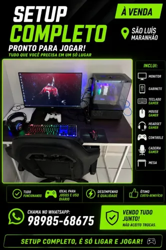 ? SETUP GAMER COMPLETO À VENDA - R$ 3.300