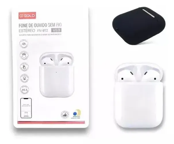Fone De Ouvido Bluetooth iPhone E Android Fn-bt2 A'Gold até 4h Bateria