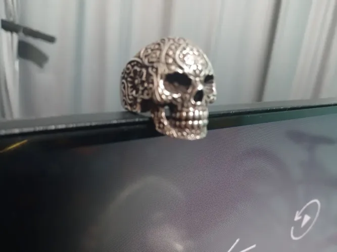 Anel de prata caveira mexicana
