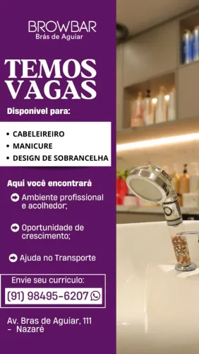 Vagas de emprego para salão de beleza: manicure, cabeleireiro e designer de sobrancelhas 