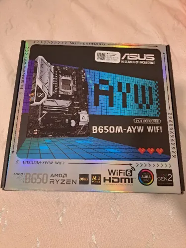Placa Mãe ASUS B650M-AYW Wi-Fi, AM5, mATX, DDR5, Wi-fi, Bluetooth - 90MB1KI0-M0EAY0