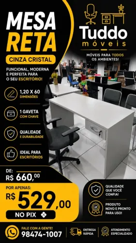 Mesa 1,20m na cor cinza