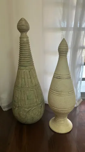 Conjunto de adornos decorativos de chão em cerâmica