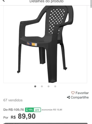 Cadeira Plástico com encosto