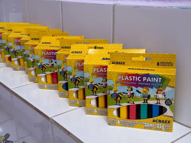 Tinta Plástica Acrilex 6 Cores 20ml cada