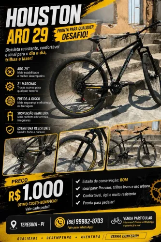 Bicicleta Houston Aro 29 - R$ 1.000