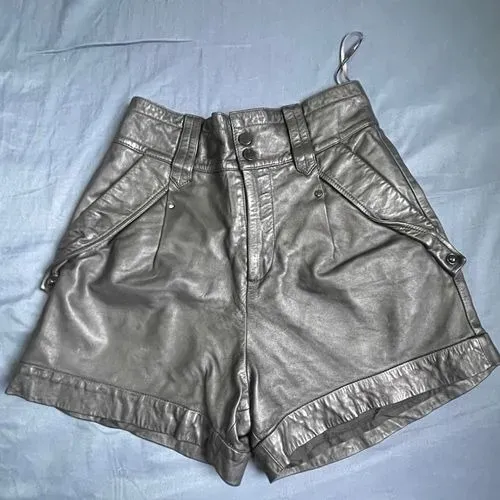 short couro cós duplo vintage da animale em couro legítimo tam 40