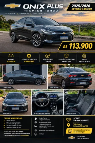 Chevrolet Onix Sedan Plus Premier 1.0 12V TB Flex Aut. 4P 2026