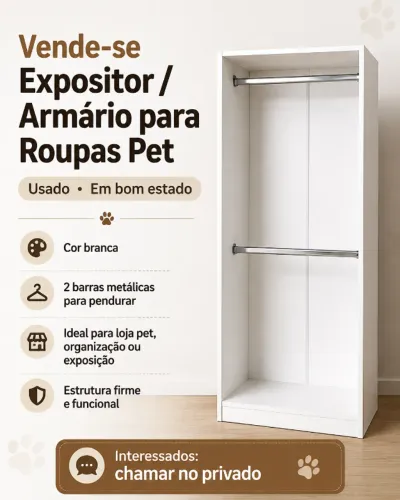 Expositor/armário para roupas pet