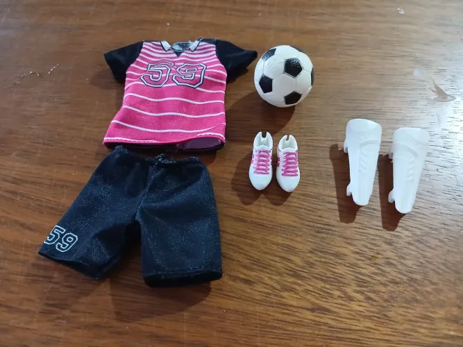 Conjunto Barbie roupa de futebol