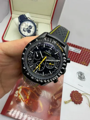 Relógio Estilo Omega Speedmaster Dark Side of the Moon Apollo 8 Automático