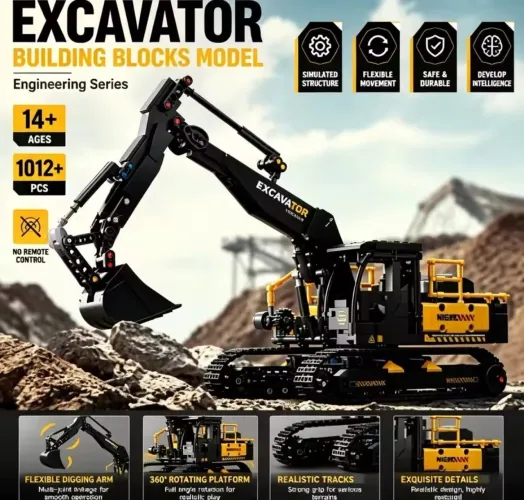 Blocos de montar escavadora 1012 pcs
