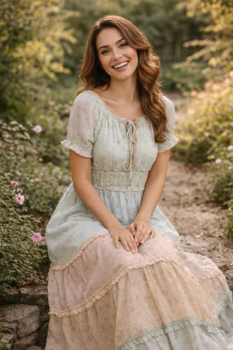 Vestido longo estilo ciganinha