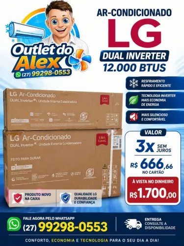 Lg 12 mil btus- Dual Inverter- Novo