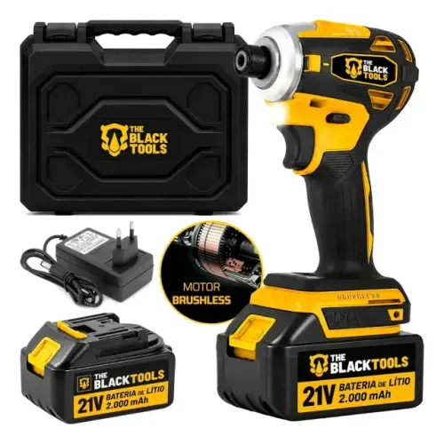 Furadeira/Parafusadeira Chave De Impacto Brushless Sem Fio 21v 3200rpm Bivolt 1/4 Pol