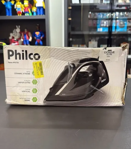 FERRO DE PASSAR A VAPOR PHILCO 320ml BASE CERAMICA - PRETO